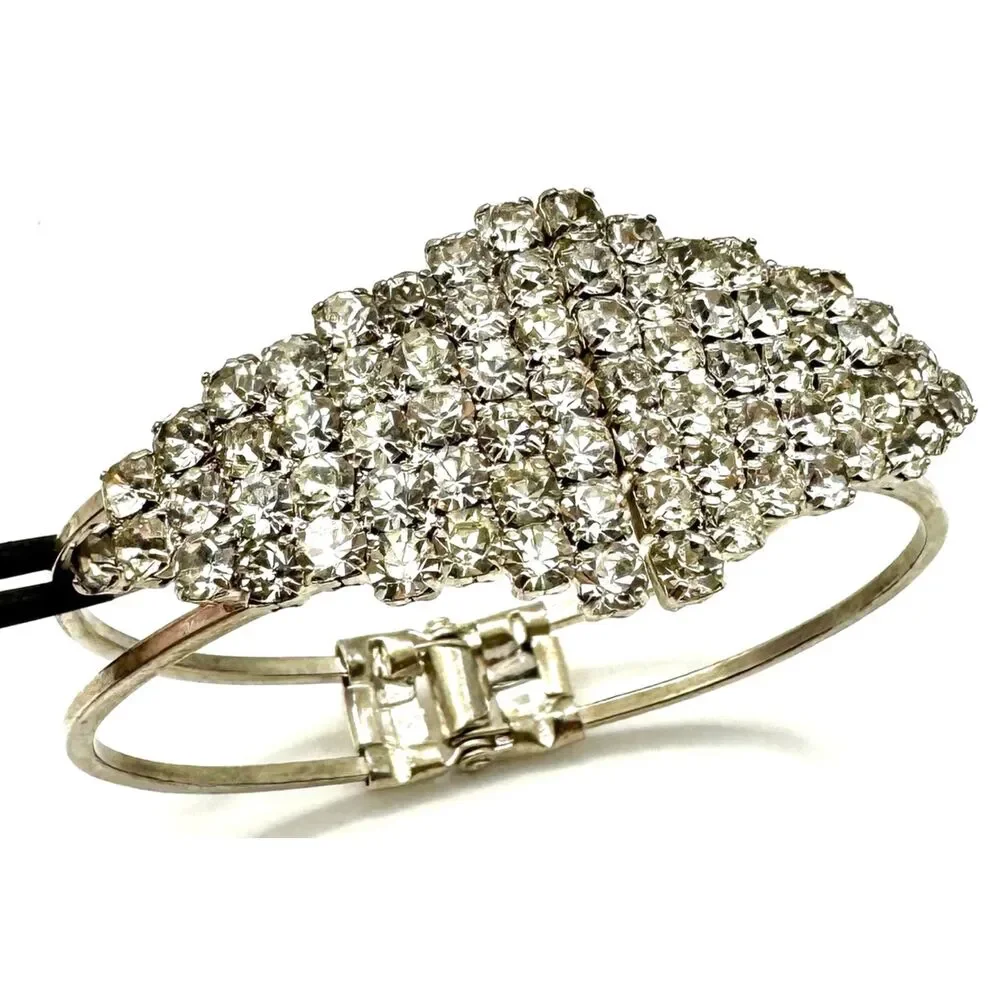 Rhinestone Crystal Cuff Bracelet Sparkle Fashion Glamour Jewlery Women's Charm